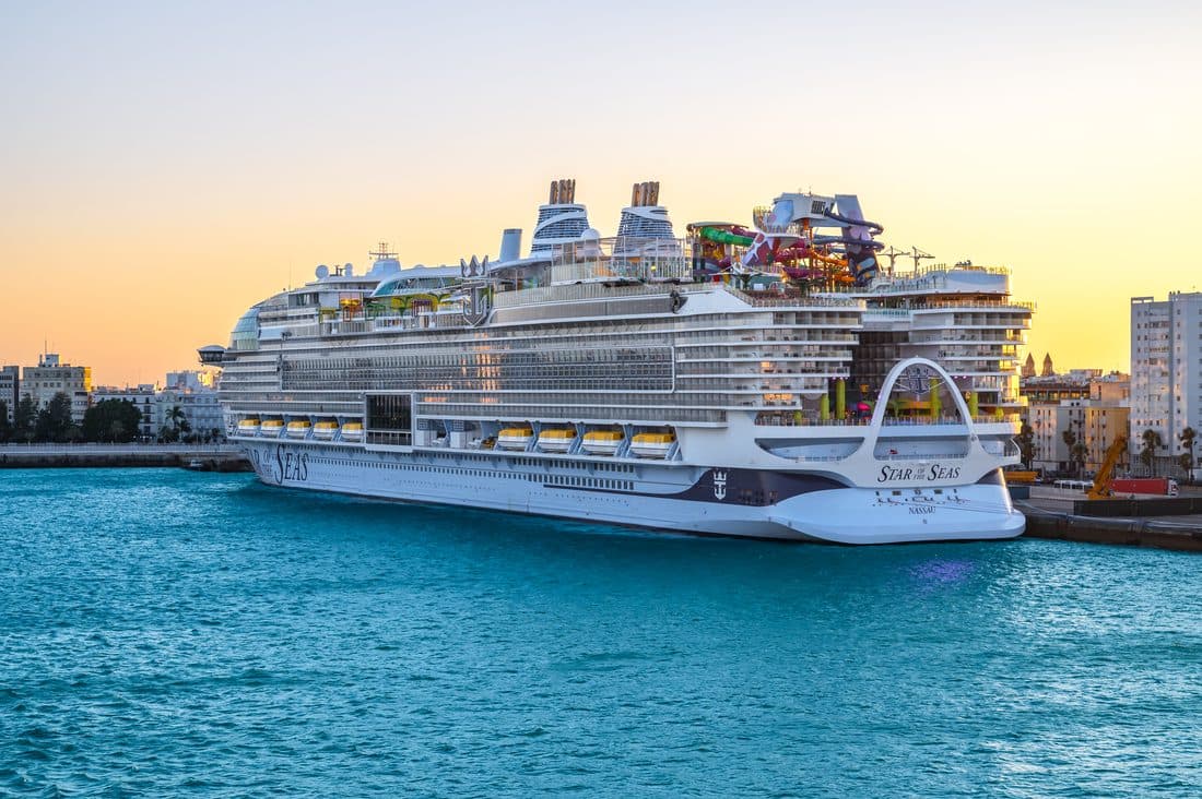 Cruise liner at sea